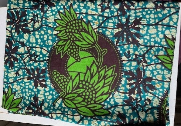 Afrikaanse stof 1.10 x 2.65 m katoen, Blauw, Ophalen of Verzenden, 30 tot 120 cm, Katoen