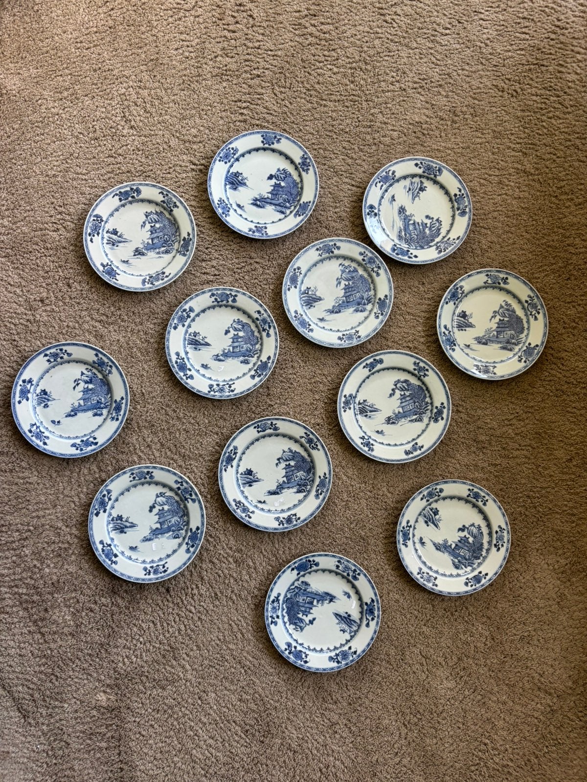 12 nanking cargo borden - Qianlong 18e eeuw, Antiek en Kunst, Ophalen of Verzenden