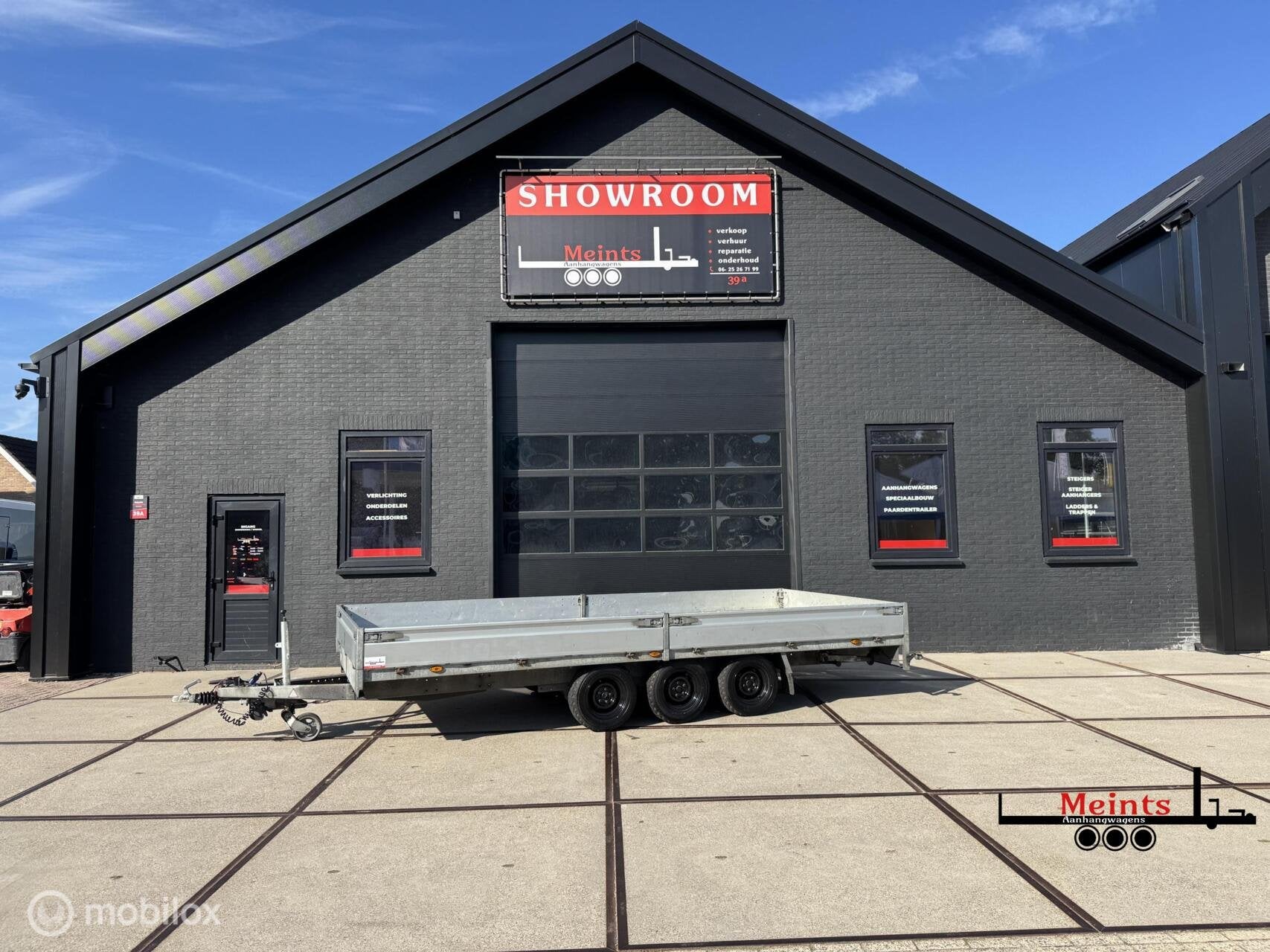 Henra plateauwagen aanhanger 503x222 3 asser 3500KG, Gebruikt