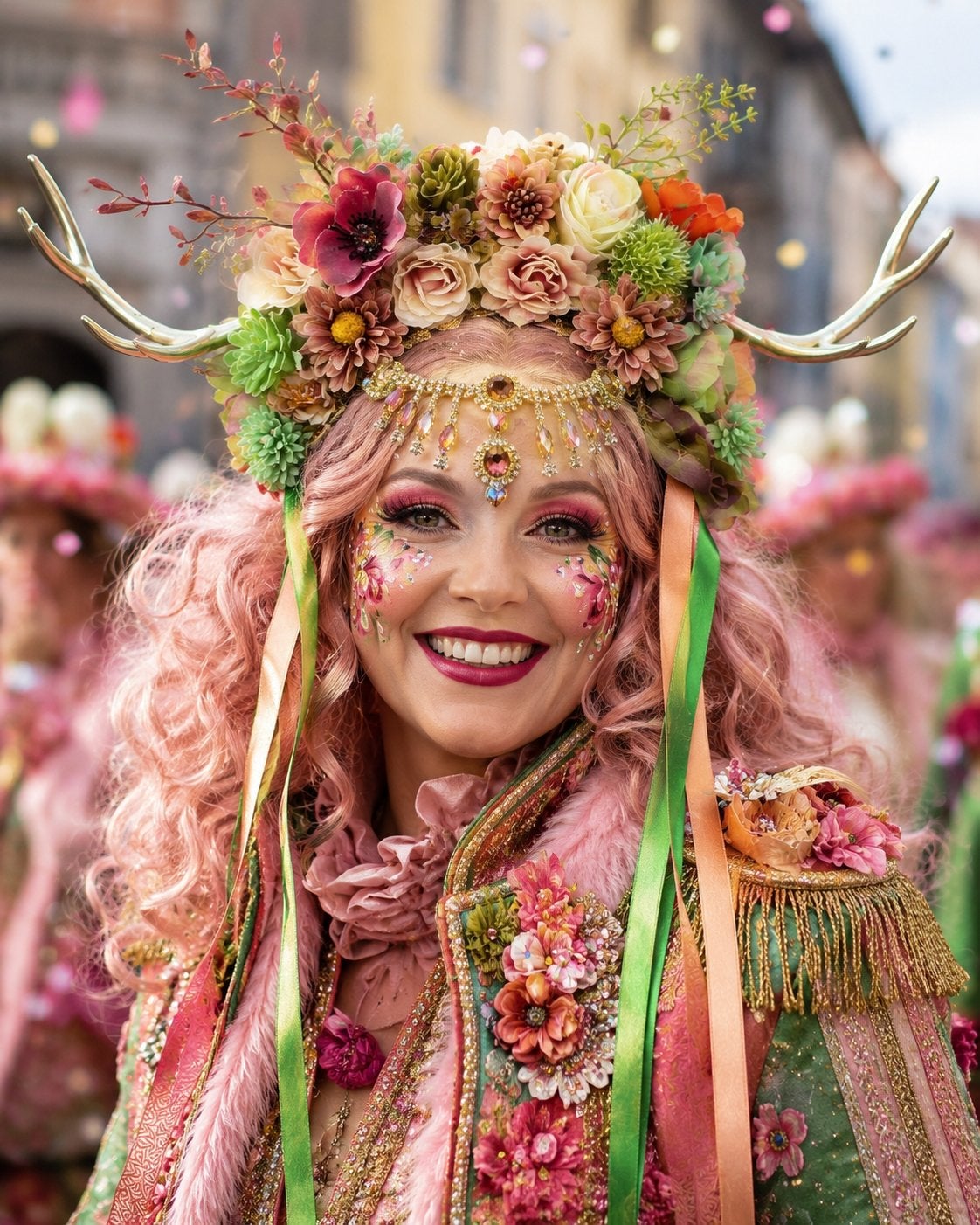 Bloemfetti Bloemenbeugel met Gewei, Ophalen of Verzenden, Nieuw, Carnaval