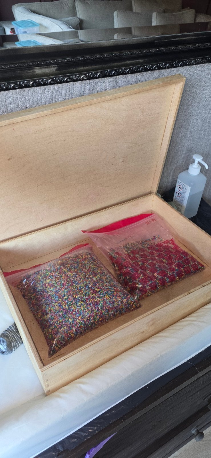 Houten bak met speelrijst - Zo goed als nieuw, Ophalen of Verzenden, Zo goed als nieuw, Knutselen