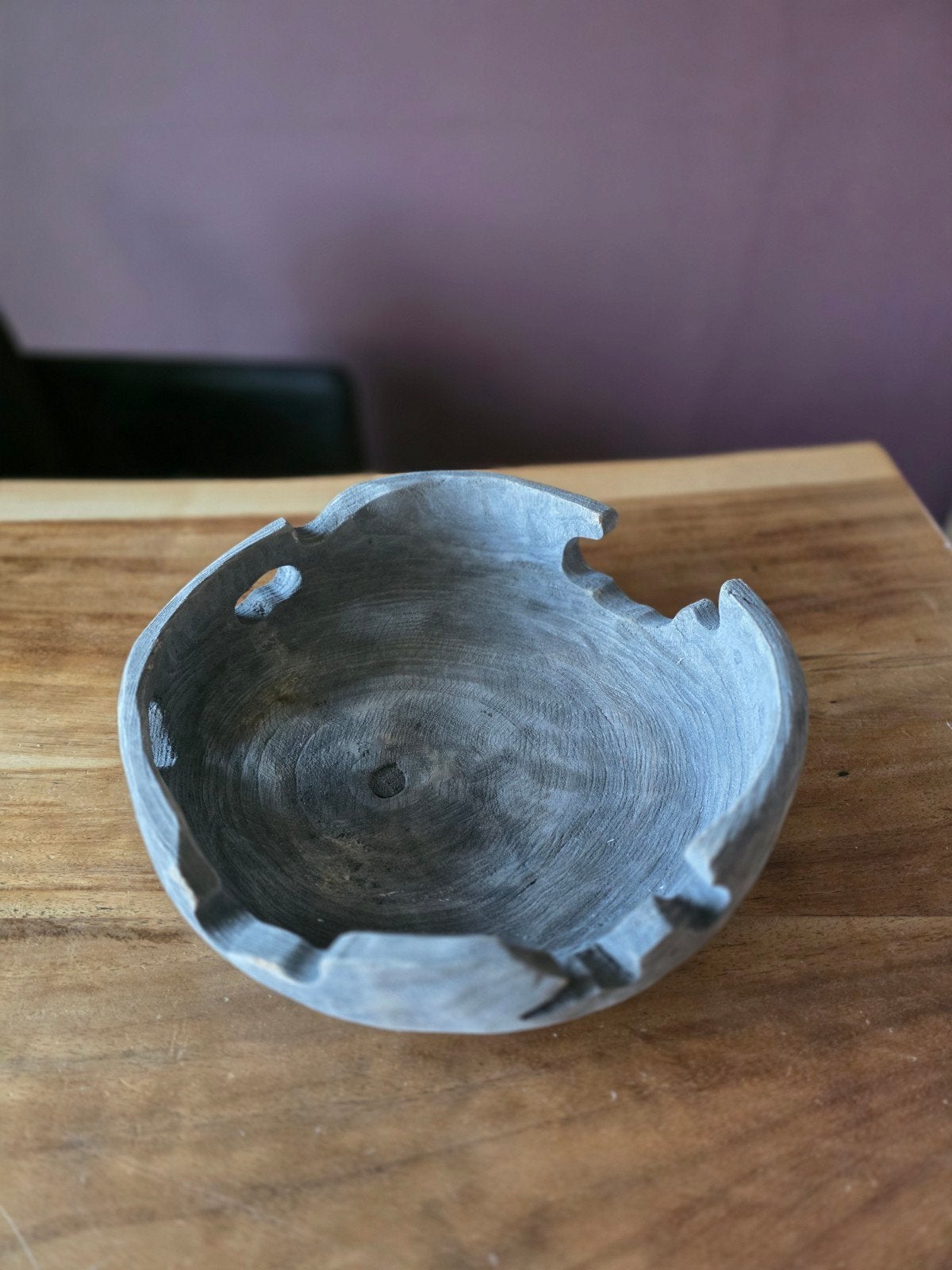 Mooie houten schaal, ca. 39cm - Fruitschaal, Huis en Inrichting, Ophalen, Gebruikt, Schaal, Rond
