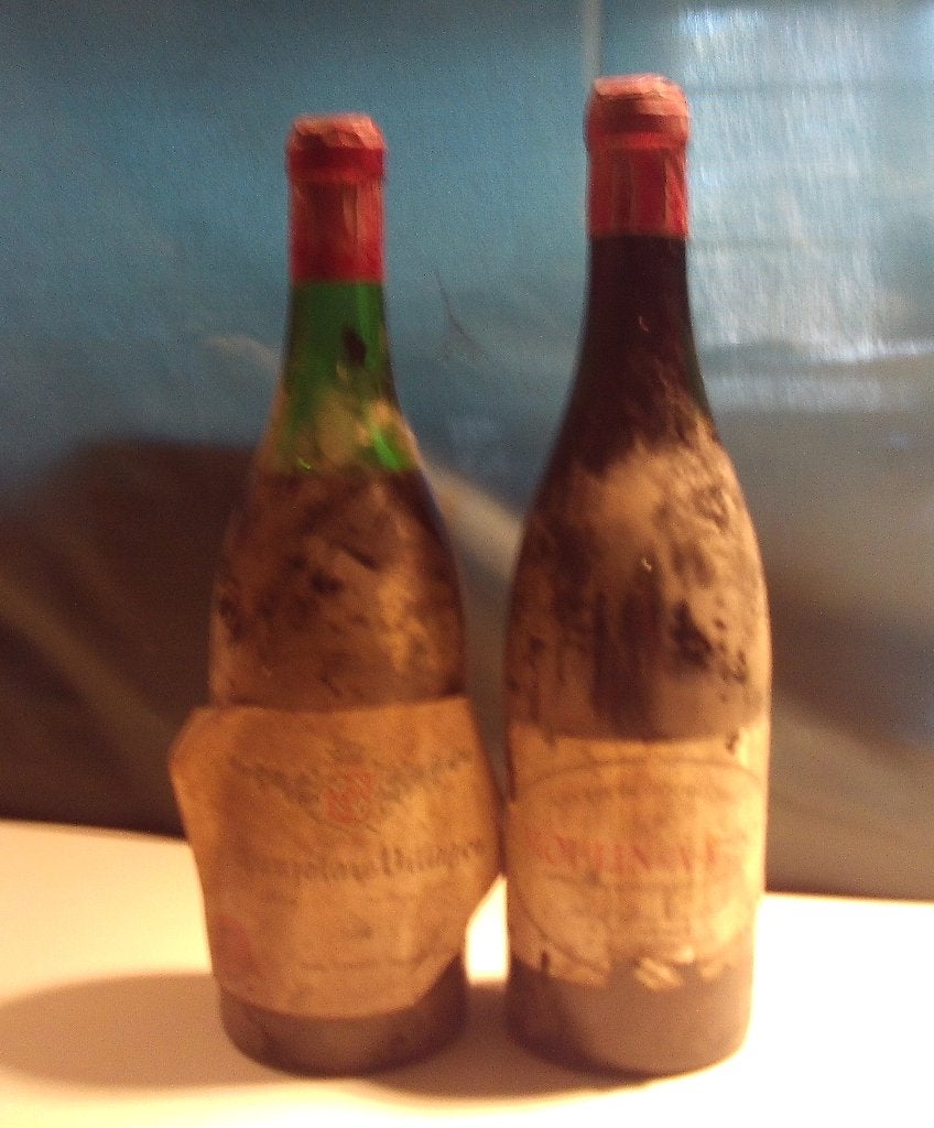 2 Oude Rode Franse Wijnen van 1964, Verzamelen, Frankrijk, Ophalen of Verzenden, Zo goed als nieuw, Rode wijn