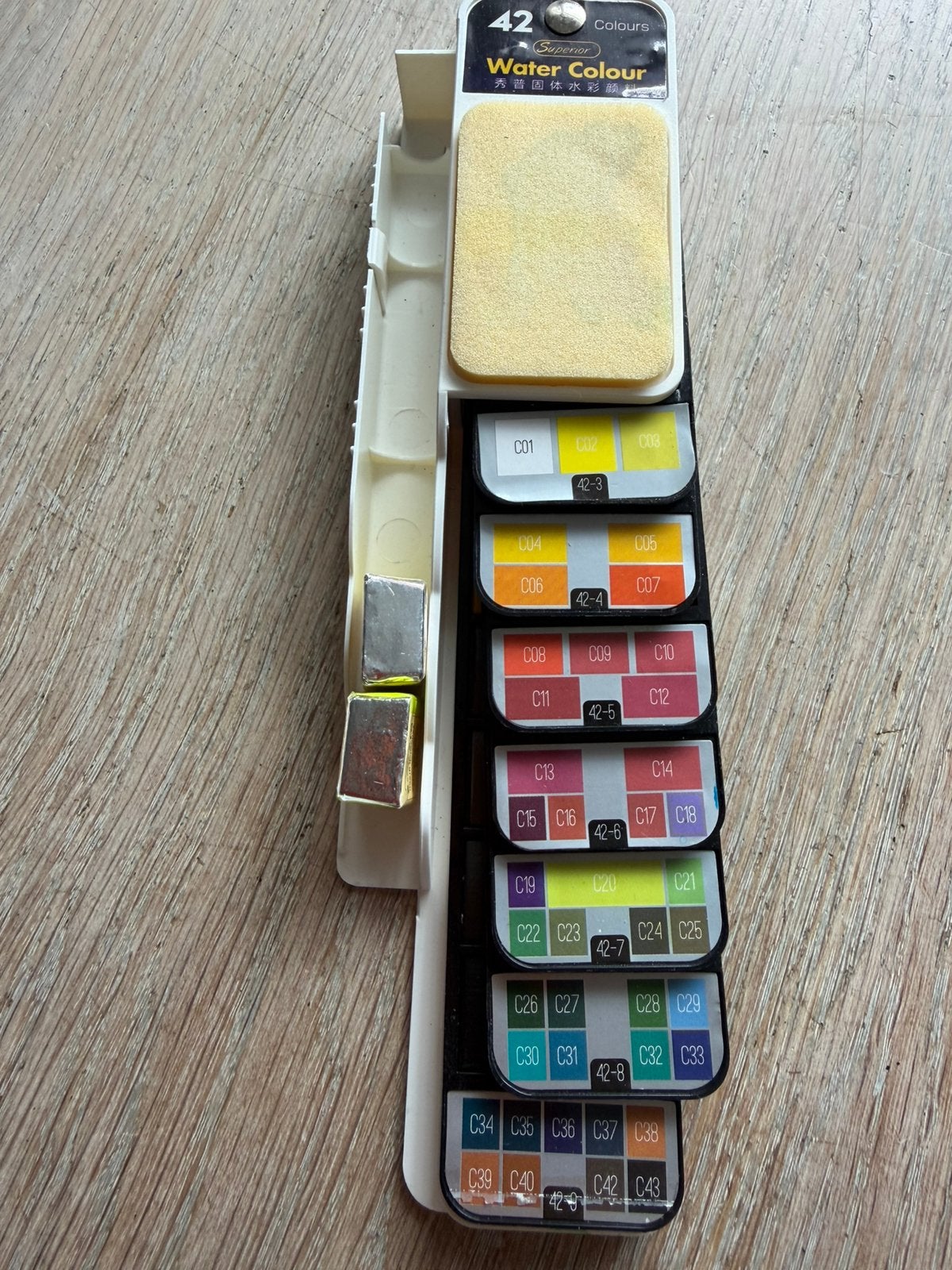 Opvouwbare waaiervormige watercolour verfset, Verzenden, Zo goed als nieuw