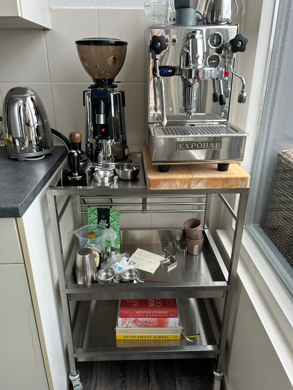 Ikea Chroom Rolkar voor Koffiehoek - Keukentrolley, Ophalen, Gebruikt, Metaal, Zilver