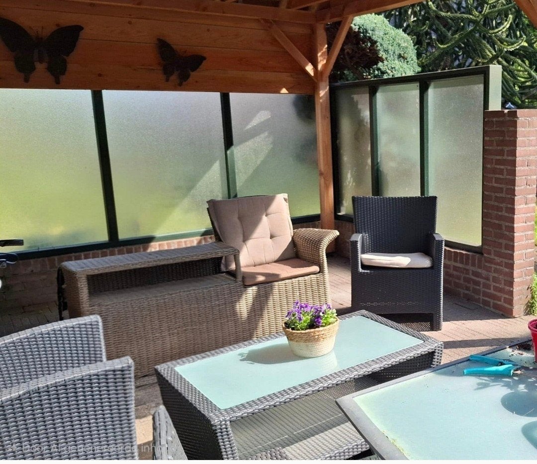 2 kunststof schermen voor terras of tuin, Tuin en Terras, Ophalen, Kunststof, Gebruikt, 100 tot 150 cm