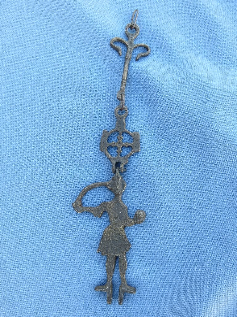 Hanger met heilige in brons – 20e eeuw, Ophalen of Verzenden, Brons