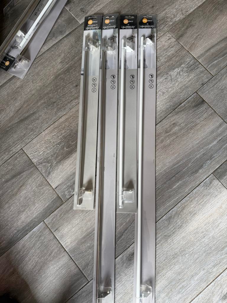 My Deco Vitrage klem Stangen  50-80 en 80-110, Ophalen, Chroom, Minder dan 50 cm, My deco