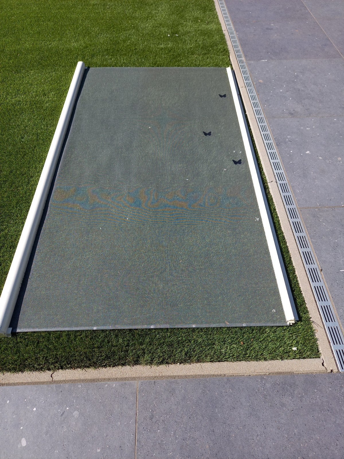 Hordeur schuifbaar, wit frame, groen gaas, Ophalen, 120 cm of meer, Hordeur, Zo goed als nieuw