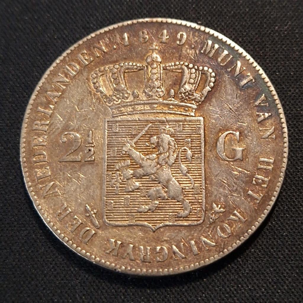 2 1/2 gulden 1849, Verzenden, Zilver, Losse munt, 2½ gulden