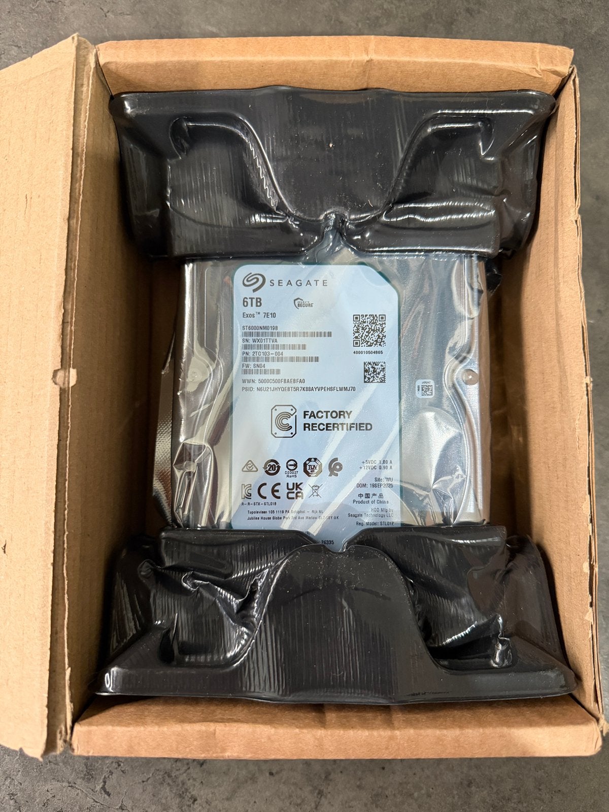 6TB Seagate Exos 7E10 SATA ST6000NM019B NIEUW, Computers en Software, Harde schijven, Intern, Nieuw, Ophalen of Verzenden, Desktop