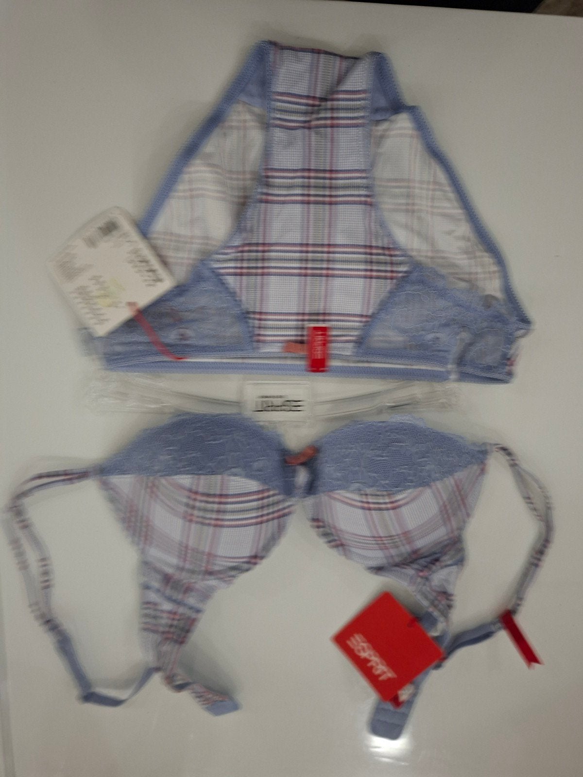 Esprit Lingerie Set: BH en Slipje (Geruit), Esprit, Ophalen of Verzenden, Blauw, Setje