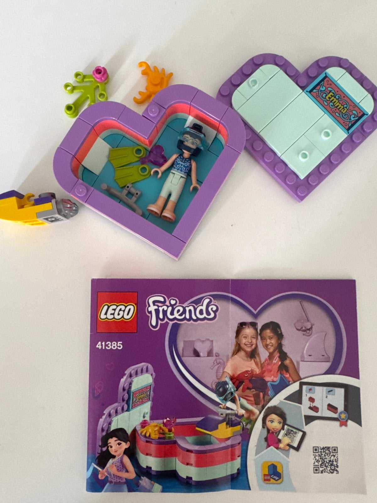 Lego Friends 41385 Emma's Zomerhartdoosje - Als nieuw, Lego, Friends, Ophalen of Verzenden, Zo goed als nieuw