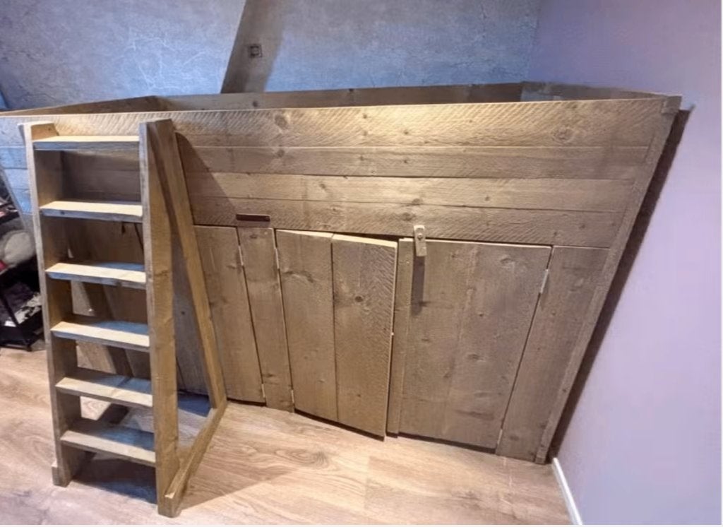 Steigerhouten Hoogslaper, Ophalen, Zo goed als nieuw, Hoogslaper
