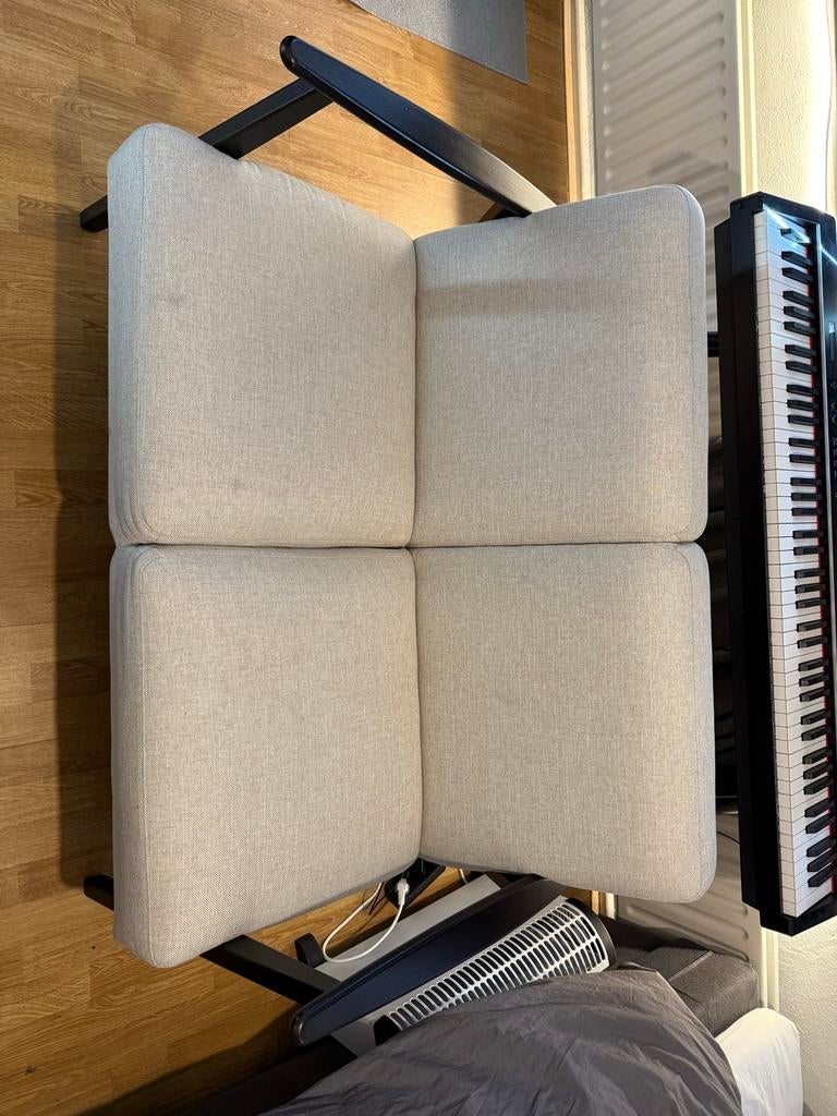 IKEA EKENÄSET bank - Beige, Huis en Inrichting, Ophalen, Tweepersoons, 75 tot 100 cm, Zo goed als nieuw