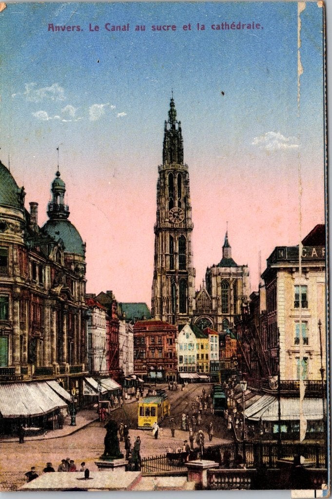 Antwerpen België - 12 oude postkaarten De Kathedraal IV