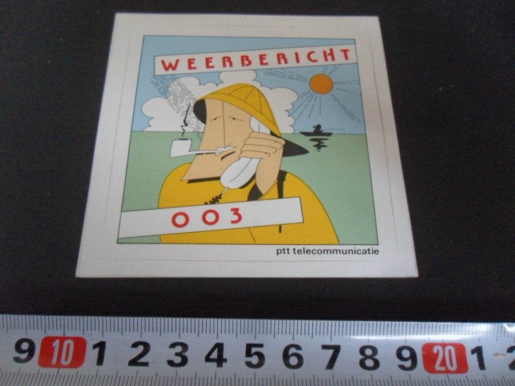 sticker PTT Telecom 003 Weerbericht *, Verzamelen, Ophalen of Verzenden, Zo goed als nieuw