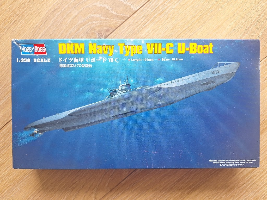 1:350 1/350 Hobby Boss DKM Navy Type VII-C U-Boat, Hobby en Vrije tijd, Ophalen of Verzenden, Zo goed als nieuw, 1:200 of kleiner