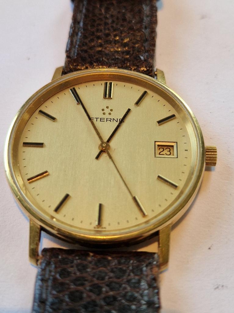 14kt gouden eterna herenhorloge, Sieraden, Tassen en Uiterlijk, Horloges | Heren, Overige merken, Polshorloge, Ophalen of Verzenden