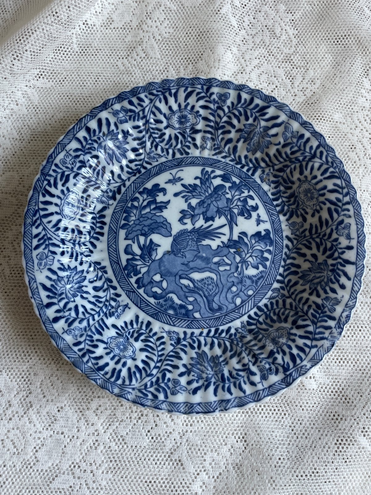Antiek Mosa Maastricht bord – Blauw-wit Chinoiserie, Ophalen of Verzenden