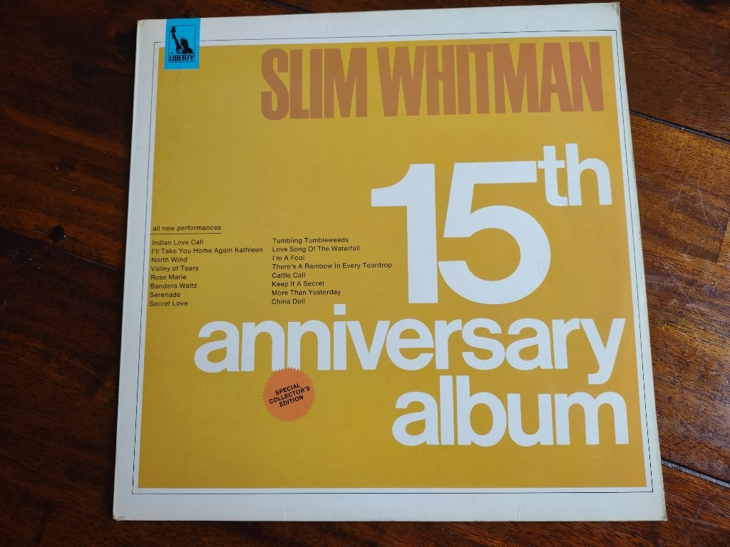Lp - Slim Whitman - 15th Anniversary Album, Ophalen of Verzenden, Zo goed als nieuw, 12 inch