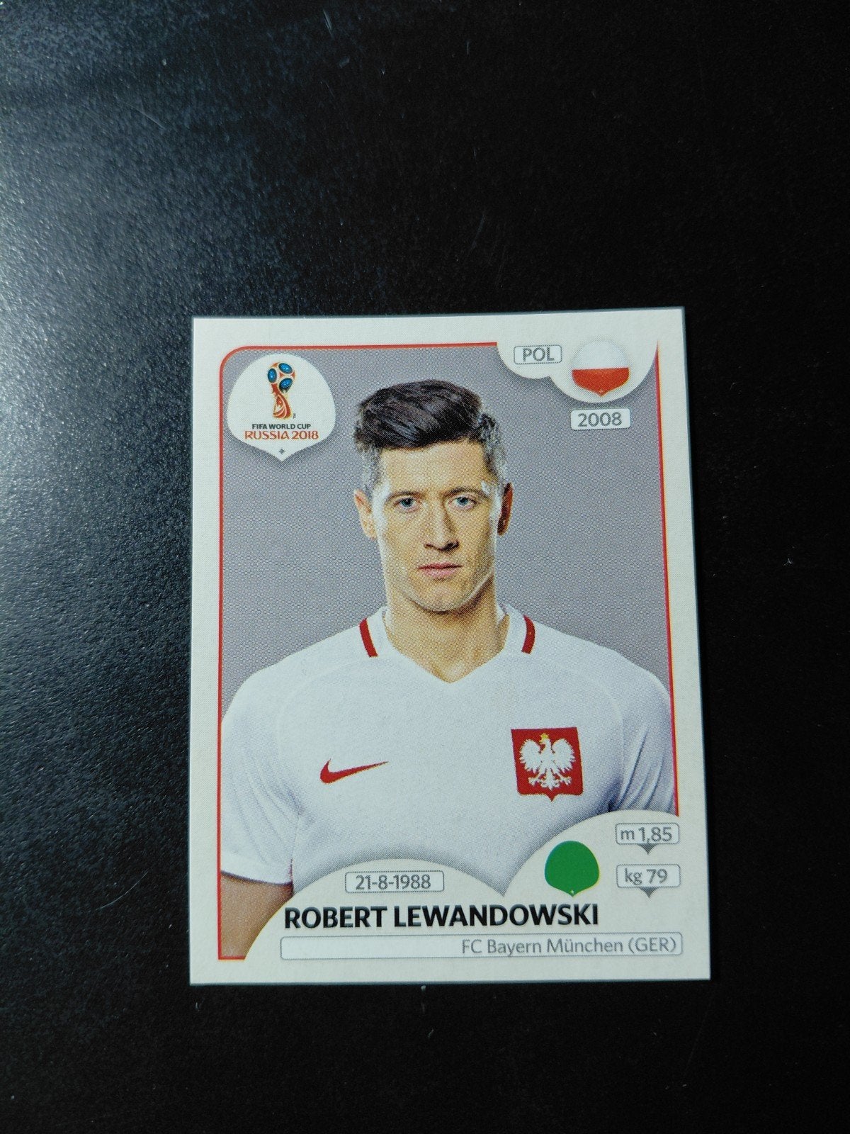 Robert lewandowski (polen) panini wk 2018, Verzenden, Nieuw, Buitenlandse clubs, Poster, Plaatje of Sticker