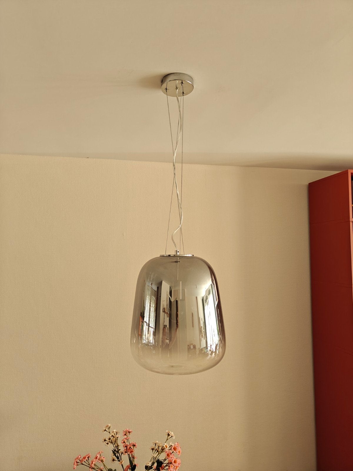 Leitmotiv Hanglamp Cone - Chroom Schaduw, Ophalen, Gebruikt, E27 (groot), Glas