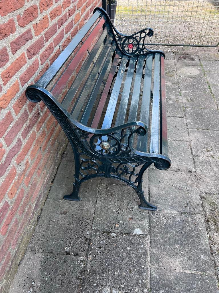 Vintage Tuinbank met gietijzeren frame, Ophalen, Gebruikt, Hout