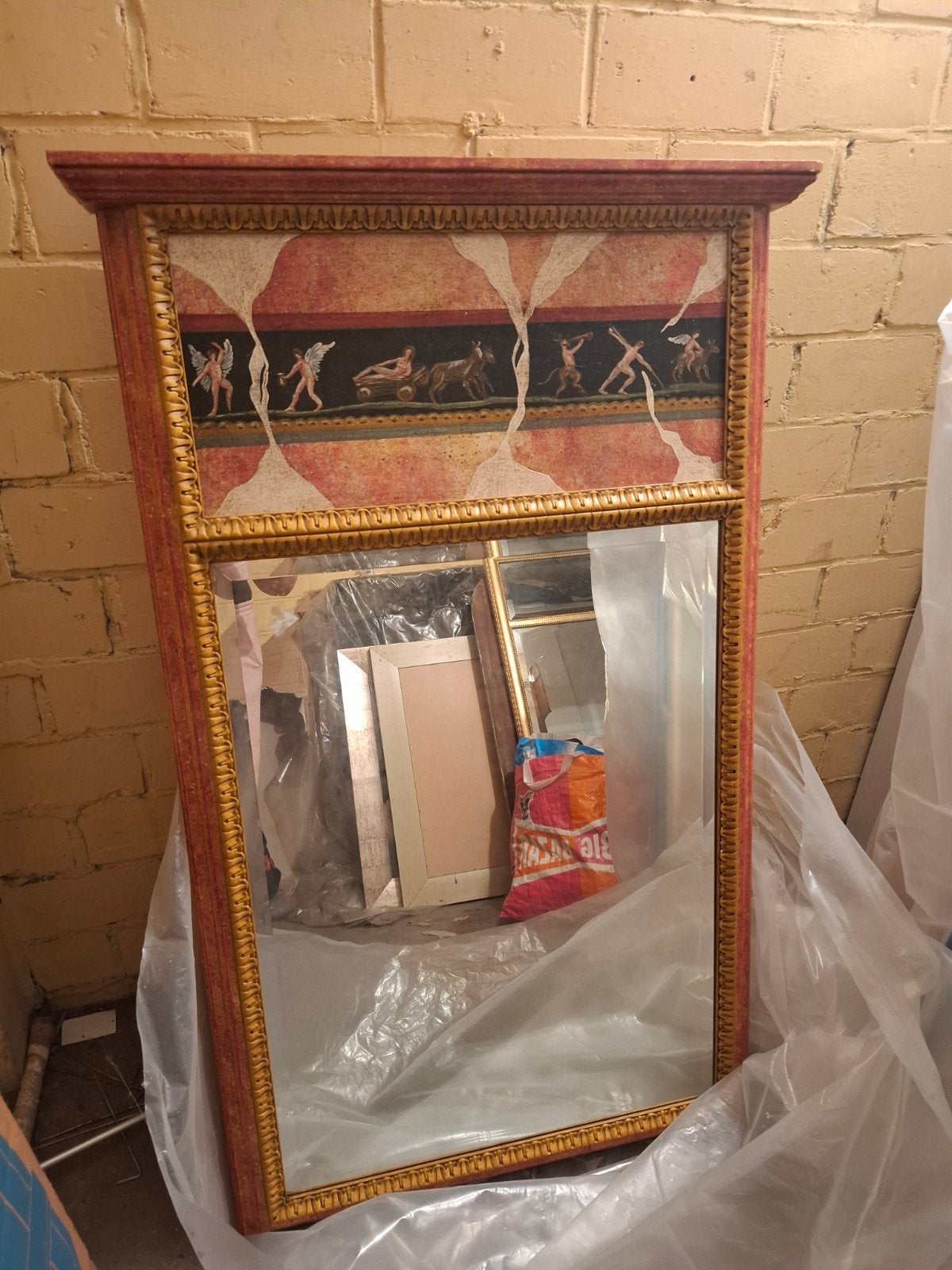 Spiegel met klassieke afbeeldingen Hoogte 122cm - breedte 75, Ophalen, 100 tot 150 cm, Nieuw, 75 tot 100 cm