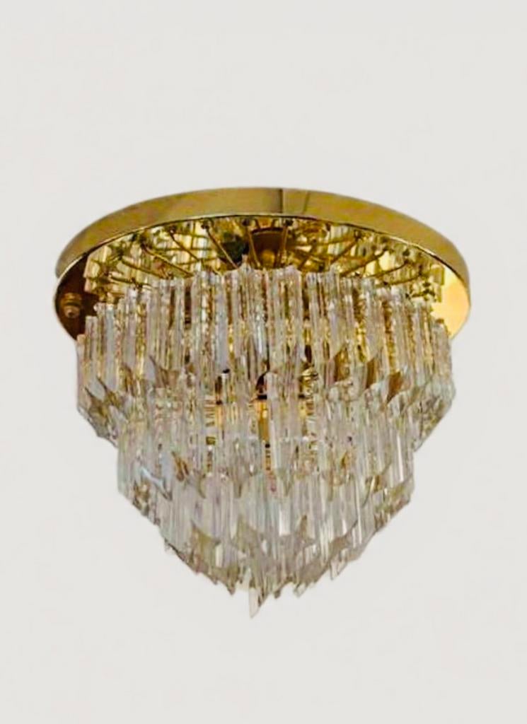 Novaresi plafonlamp Murano glas kristalen pegels, Huis en Inrichting, Lampen | Plafondlampen, Ophalen, Zo goed als nieuw, Glas