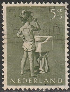 Nederland 1954 650 Kind 5c Tandenpoetsen, Gest, Ophalen of Verzenden, Na 1940, Gestempeld