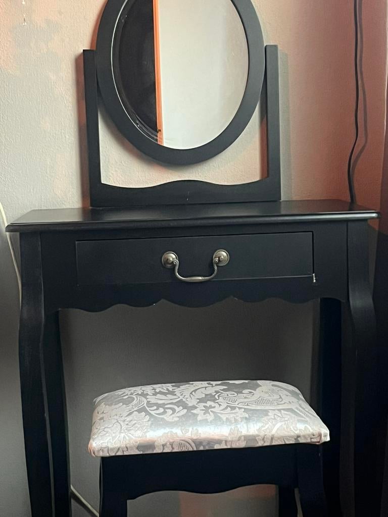 Mooie zwarte kaptafel, Huis en Inrichting, Tafels | Kaptafels, Ophalen, 50 tot 100 cm, Zo goed als nieuw, Minder dan 100 cm