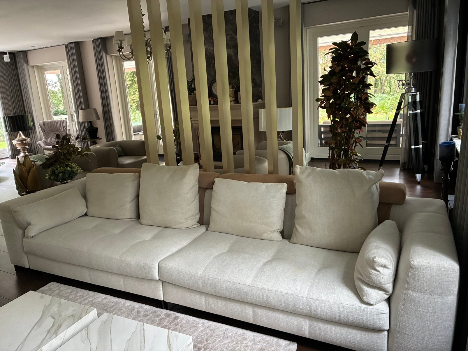Minotti Blazer sofa - Rodolfo Dordoni -- luxe crème, Ophalen, Zo goed als nieuw, Stof