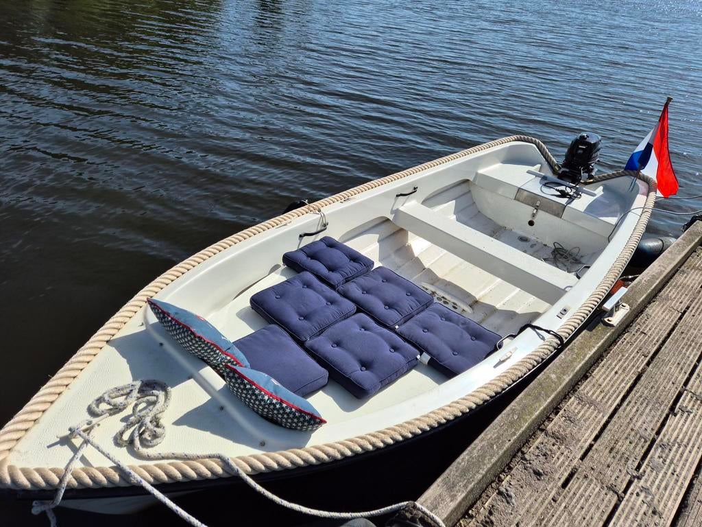 Sloep 470, vaarklaar met motor en alle toebehoren, Watersport en Boten, Sloepen, Ophalen, Zo goed als nieuw, Buitenboordmotor