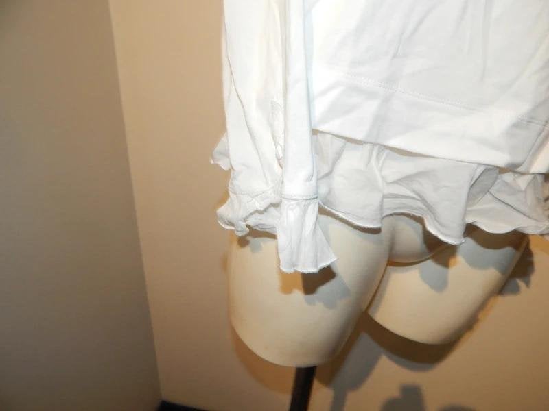 Marccain shirt wit blouse look onderkant steentje mouw N3, Kleding | Dames, T-shirts, Maat 38/40 (M), Verzenden, Wit, Lange mouw