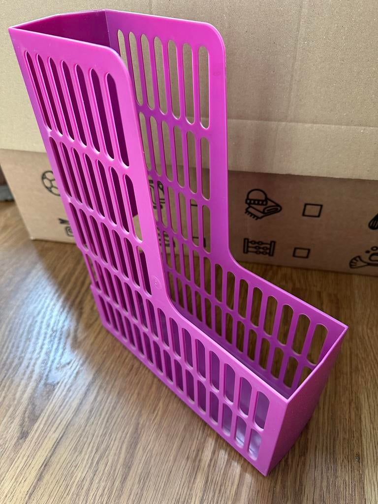 Roze tijdschriftenhouder - Bureau organizer, Huis en Inrichting, Woonaccessoires | Krantenbakken en Lectuurbakken, Ophalen of Verzenden