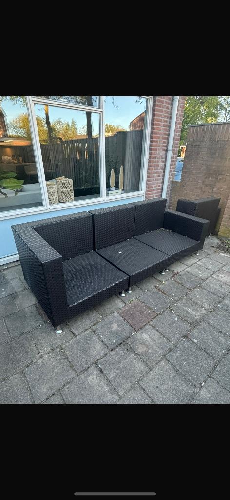 Loungeset, Tuin en Terras, Tuinsets en Loungesets, Gebruikt, Loungeset, Kunststof, 4 zitplaatsen, Bank, Ophalen