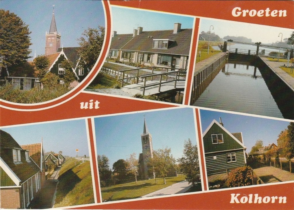 KOLHORN Kerk Huizen Sluis Groeten, Verzamelen, Verzenden, 1980 tot heden, Gelopen, Noord-Holland
