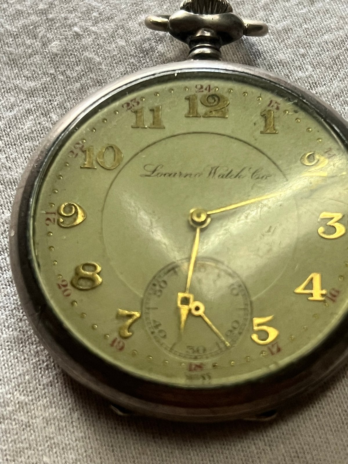 Antiek Locarno Watch Co Zakhorloge - Zilverkleurig, Zakhorloge, 1900 tot 1930, Zilver, Ophalen