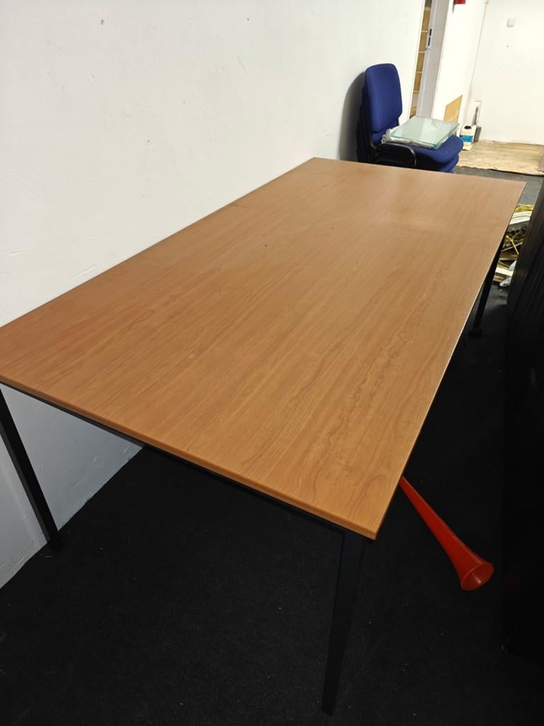 Tafel met kunststof blad en zwaar metalen frame 120x60 cm, Ophalen of Verzenden