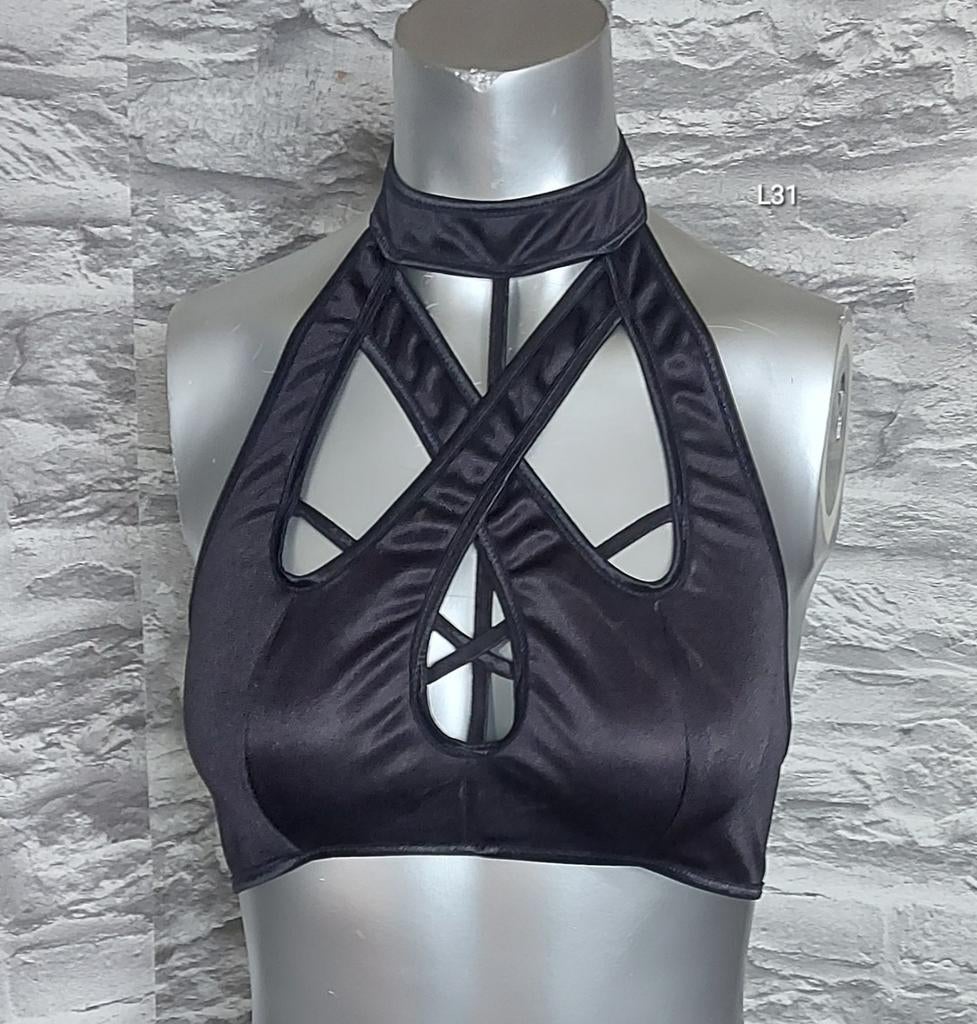 Kinky wetlook halter top M, Ophalen of Verzenden