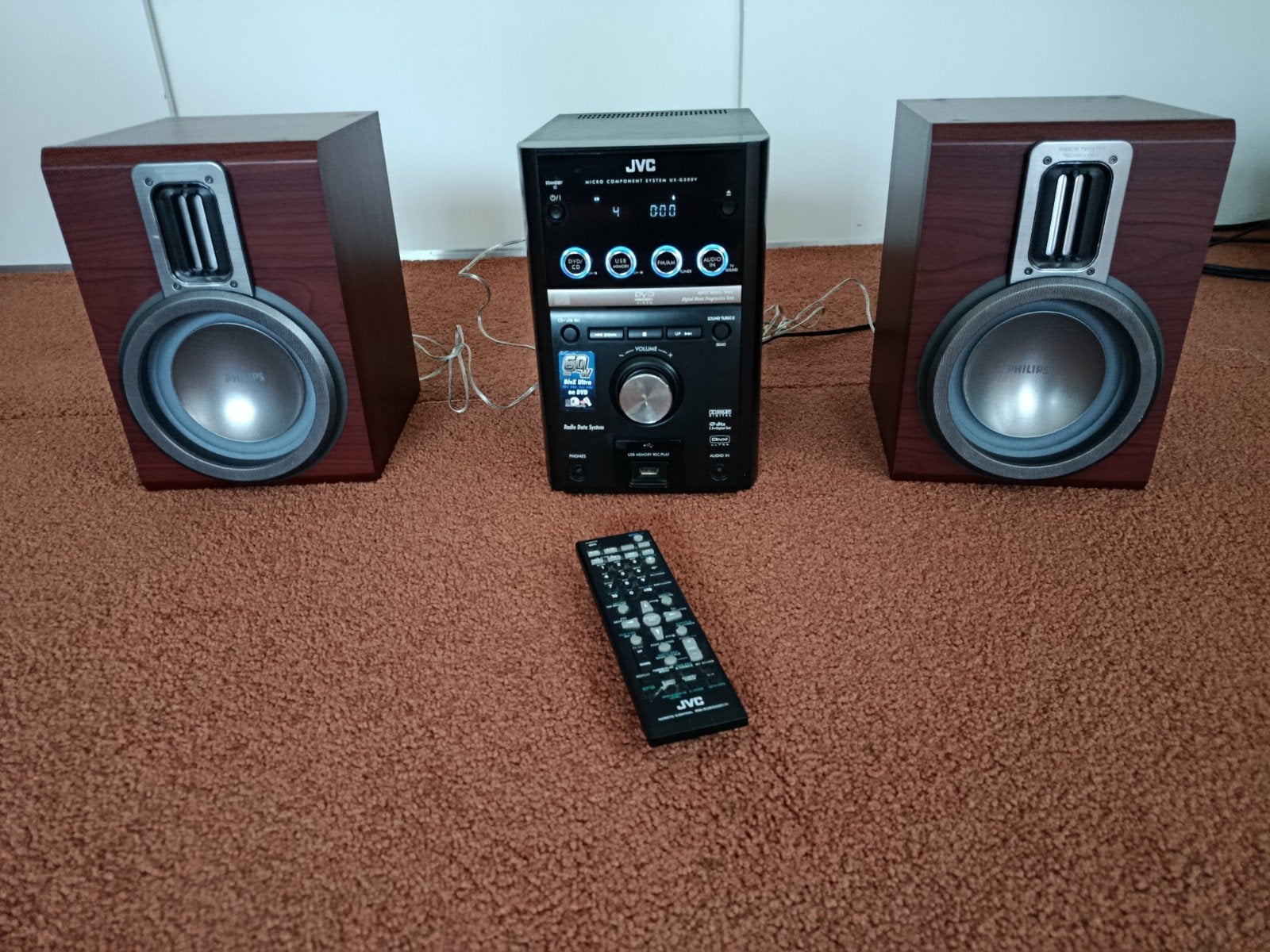 JVC Micro Component System UX-G500V met Philips speakers, Ophalen of Verzenden