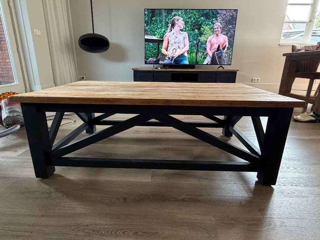 Salontafel teakhout, Ophalen, Gebruikt, Orientaals, 100 tot 150 cm