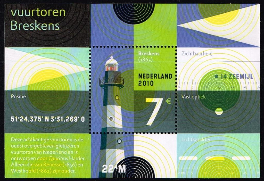 2010 Blok Vuurtoren Breskens Postfris., Verzenden, Postfris