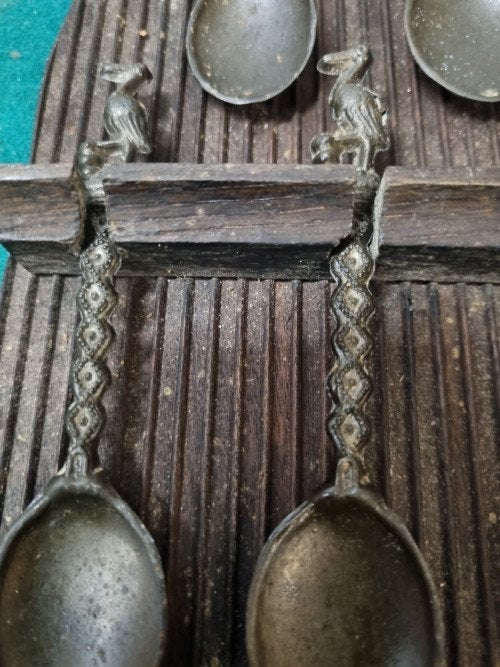 lepelrek met 5 lepels ooievaars vintage, Ophalen of Verzenden