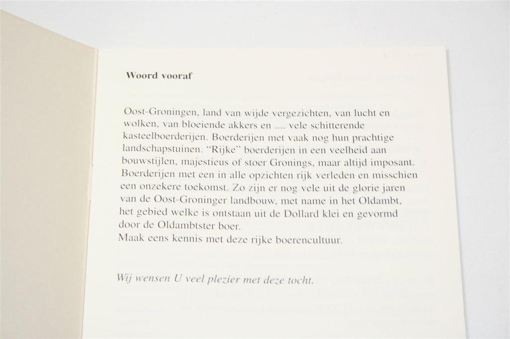 Oost-Groningen — Boerderijenroute & Routekaart ca. 1990, Boeken, Geschiedenis | Stad en Regio, Ophalen of Verzenden, Gelezen