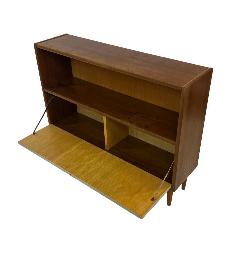 Vintage Compact Kastje Klepkast Schuifdeuren Teak Fineer, Ophalen