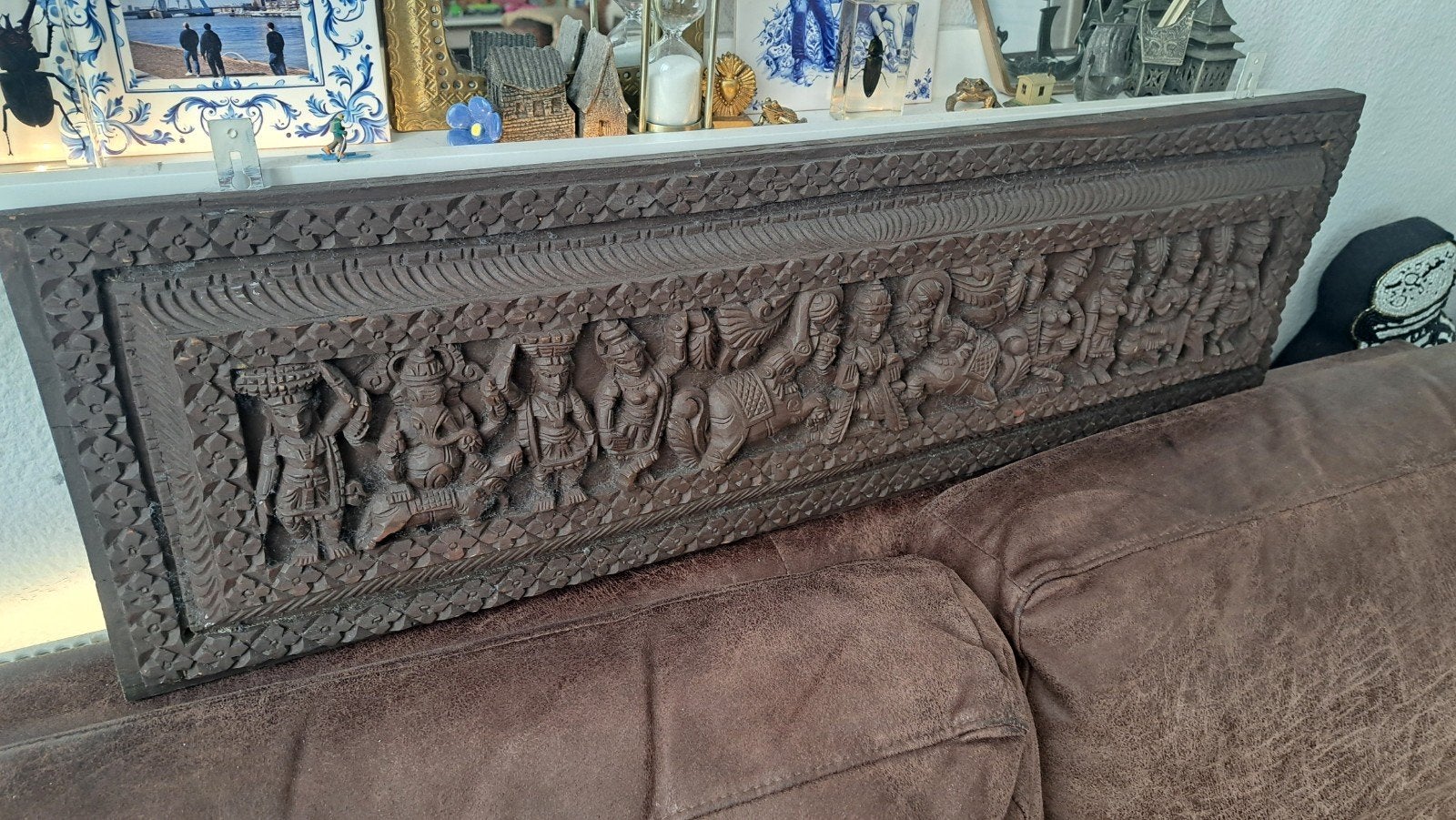 Paneel hindoe kunst oosters ganesha tempel, Ophalen of Verzenden