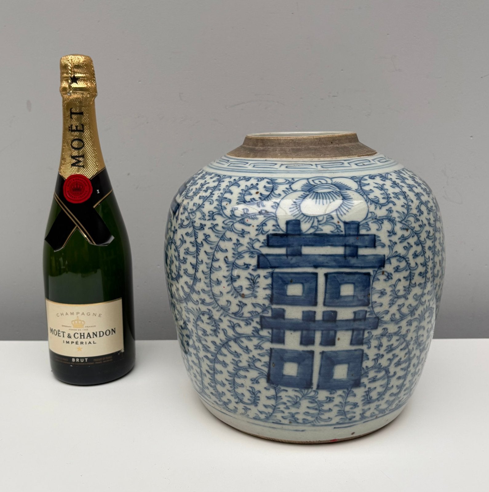 Grote Antieke Chinese Gemberpot, Ophalen of Verzenden