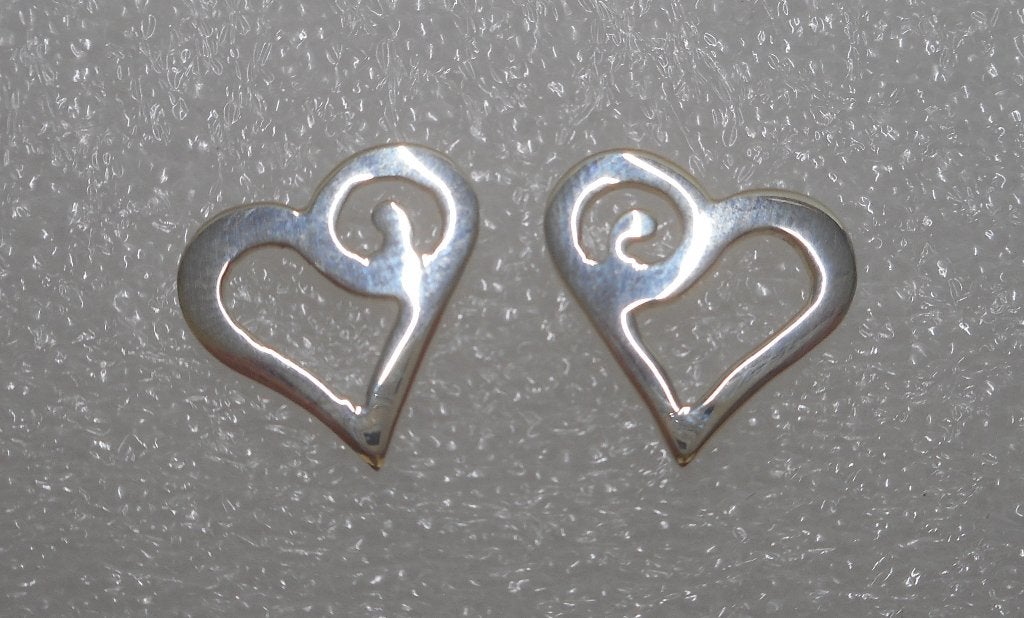 Zilveren oorbellen hart nr.1751, Verzenden, Zo goed als nieuw, Knopjes of Stekers, Zilver